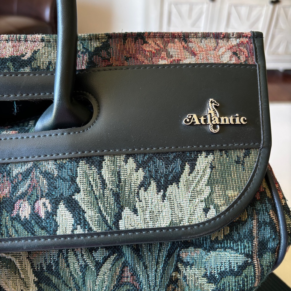 Vintage Atlantic Floral Tapestry Doctor Bag Carpet Weekender Lock Closure - Picture 6 of 16